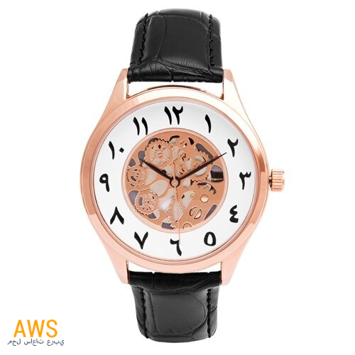 Montre Arabe Squelette Homme Or